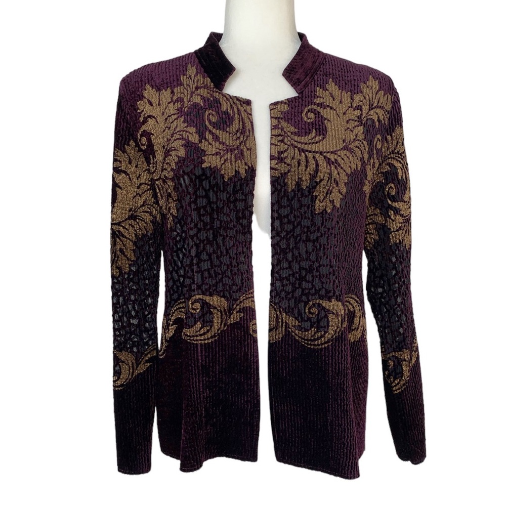 Traveler’s by Chico’s Velvet Jacket with Sheer Burnouts